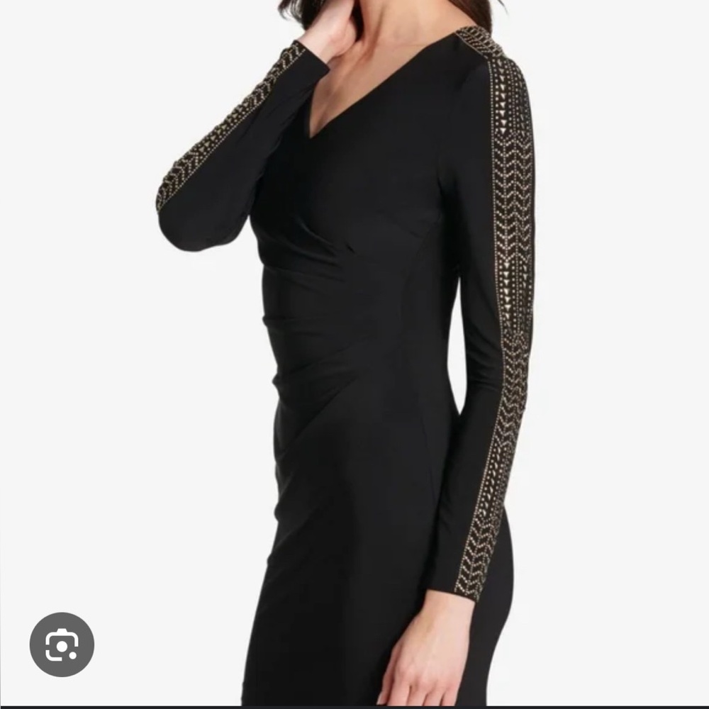 GUESS black studded sheath dress